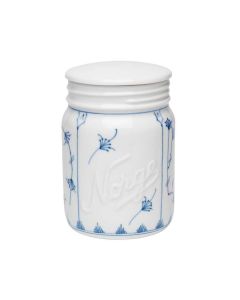 JAR WITH LID, PORCELAIN, 53 CL, HAND PAINTED