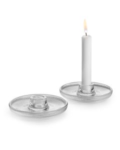 CANDLESTICKS IN CLEAR GLASS